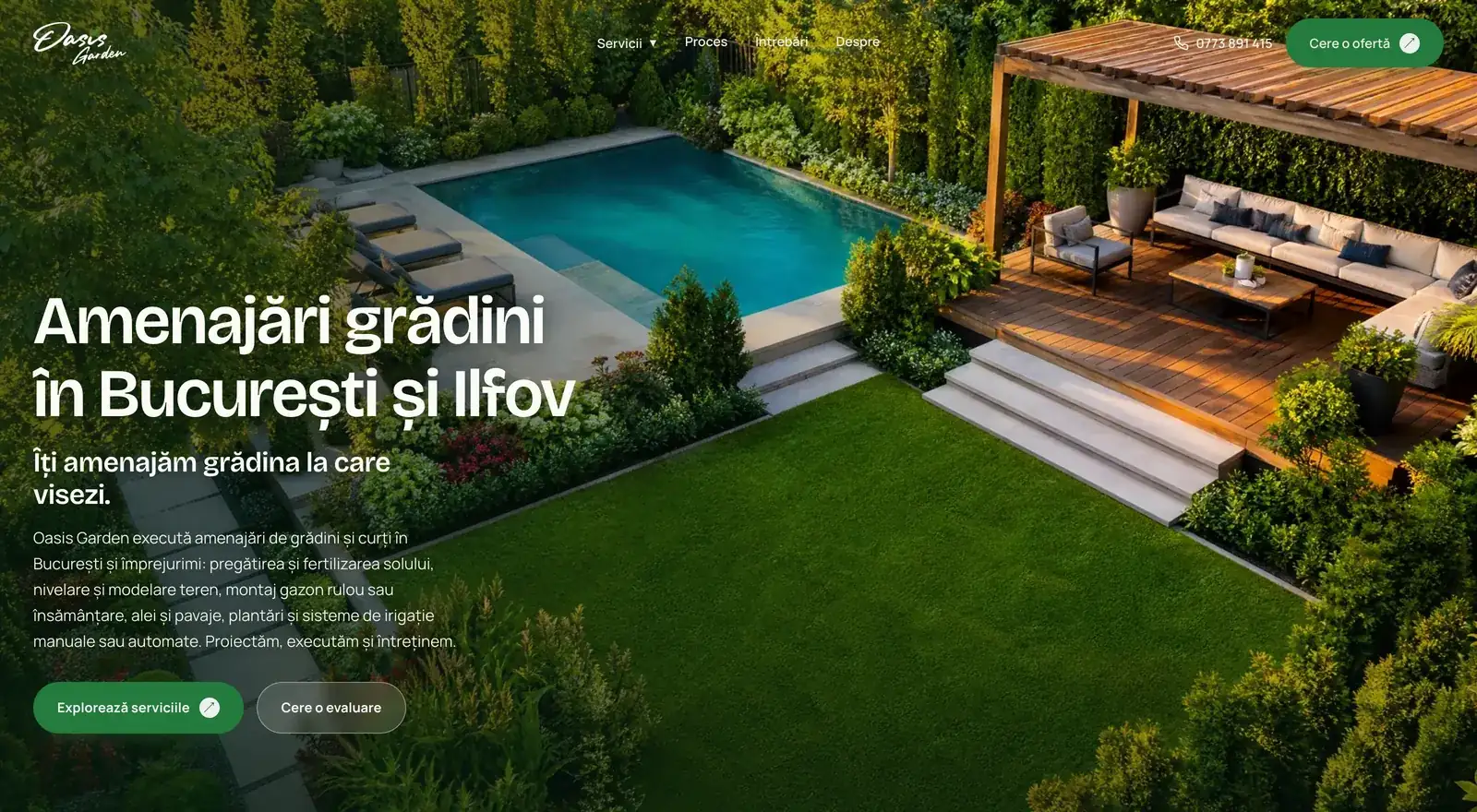 Site-ul oasis-garden.ro: amenajări de grădini