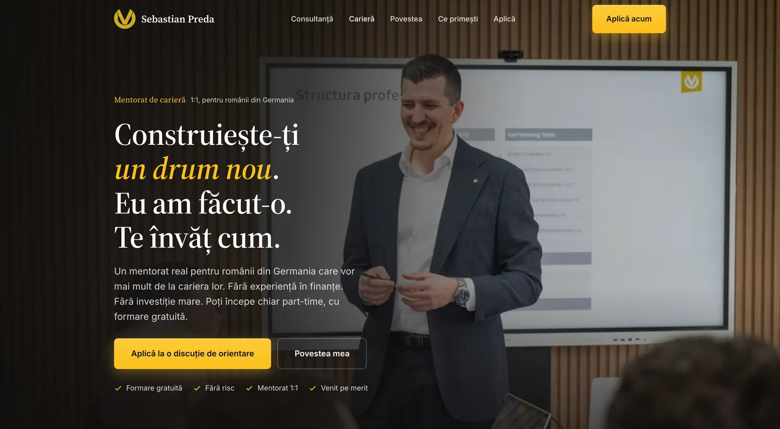 Site-ul sebastianpreda.de: consultant financiar și mentor de carieră pentru românii din Germania